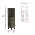 thumbnail image 7 of Modern Corner Bar Cabinet - Dark Brown Color, Cup Rack Feature Storage Rack, Shelves For Utility, 7 of 7