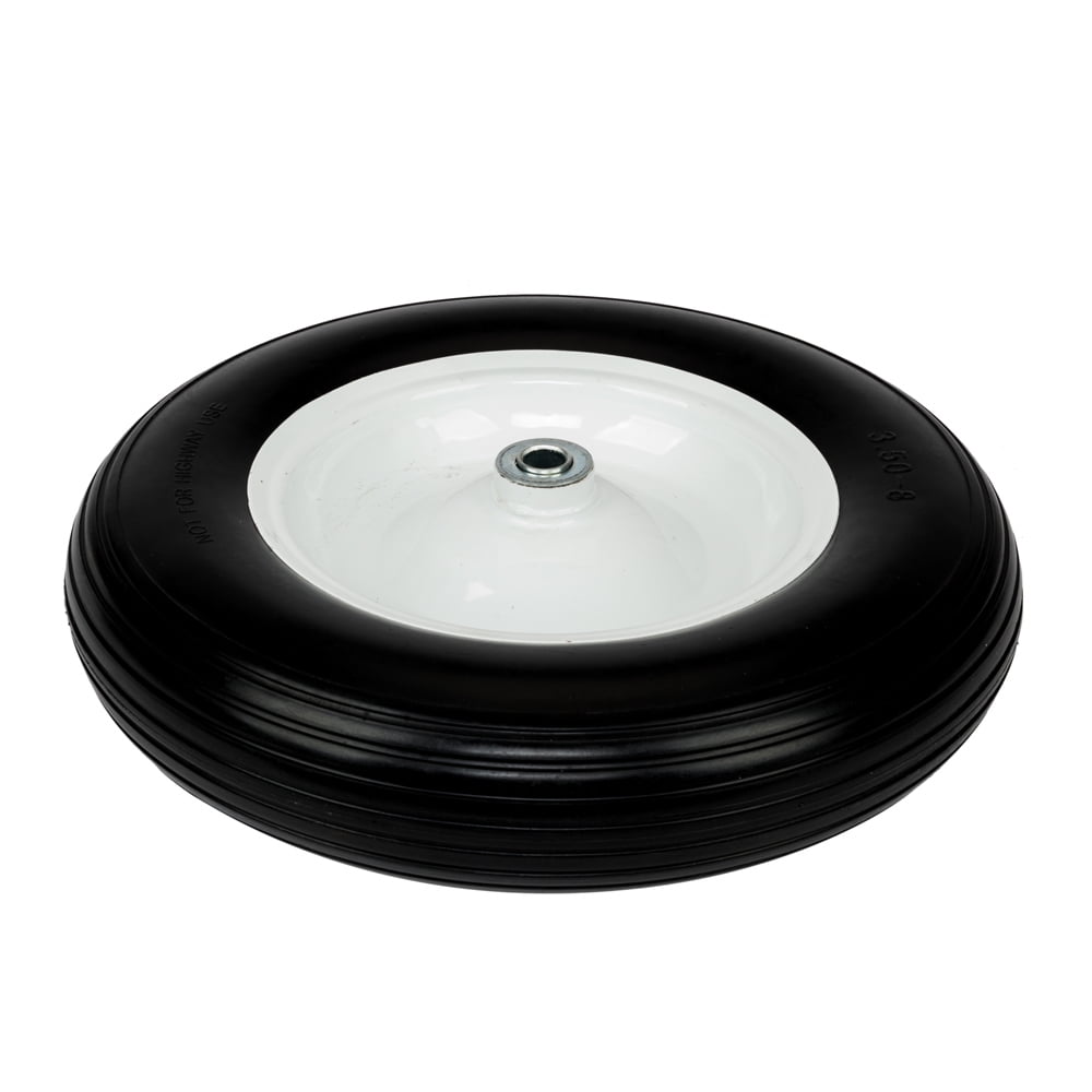 COOBL 14.2 Flat-Free Wheel Barrow Flat Free Tire Foamed Polyurethane Wheelbarrow Tire Black 