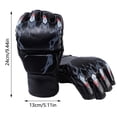 thumbnail image 3 of Gants de Boxe Rouges à Demi-Doigts, Mitaines d'Entraînement de MMA pour Adultes, Sac Lourd en Cuir PU et Coussinets d'Esparring pour Muay Thaï, Kickboxing, Karaté, Taekwondo, Durables, 3 of 8