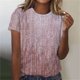 thumbnail image 4 of Tops Cortos para Mujeres Retro Impreso Cuello Redondo Manga Corta, Camiseta Casual para Uso Diario Y de Fiesta, 4 of 4