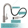 thumbnail image 3 of Brushed Nickel Kitchen Faucet for Effortless Elegance, 360° Swivel and Pull Down Sprayer for Daily Convenience, 3 of 8