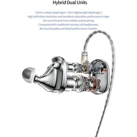 BLON MAX in Ear Monitor,10mm Carbon & 6mm Lightweight Diaphragm, Dual Dynamic Drivers Headphones with Zinc Alloy Cavity