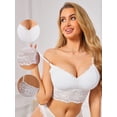 thumbnail image 3 of DARING DIVA Women's V Neck Wireless Adjustable Spaghetti Straps Padded Bras Medium White, 3 of 6