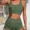 Green, variant on Women Conservative Flat Front Swimsuit Premium Feel Beach Spa Swimwear for Summer Seaside (XS-XL)
