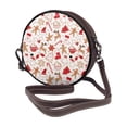 thumbnail image 2 of Zufioo Gingerbread Holiday Sweets Print Leather Shoulder Round Bag, Waterproof Leather Crossbody Bag, Detachable Shoulder Strap and Carrying Loop, Women's Luggage Accessories-One Size, 2 of 5