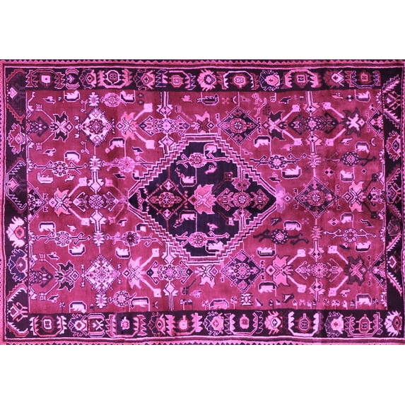 Ahgly Company Indoor Rectangle Persian Purple Traditional Area Rugs, 5' x 8'