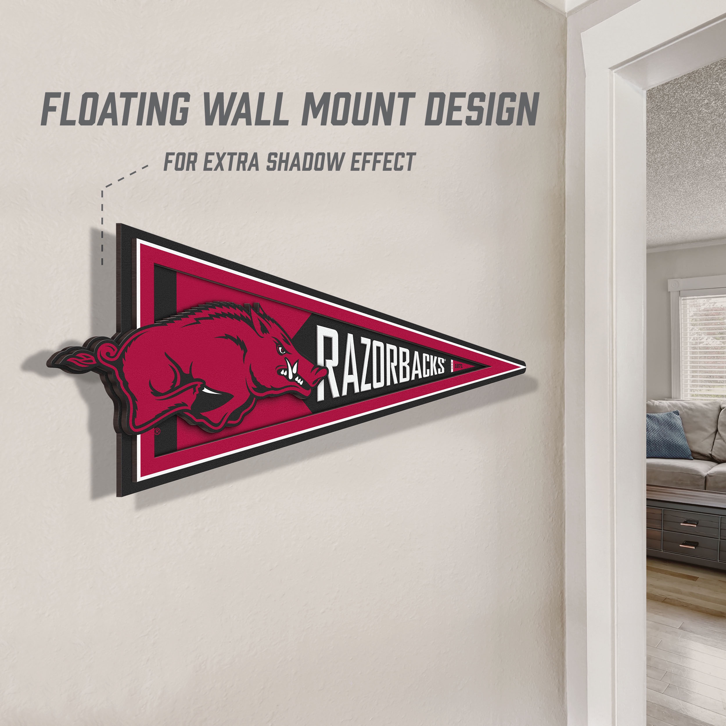 YouTheFan NCAA Arkansas Razorbacks Pennant Sign