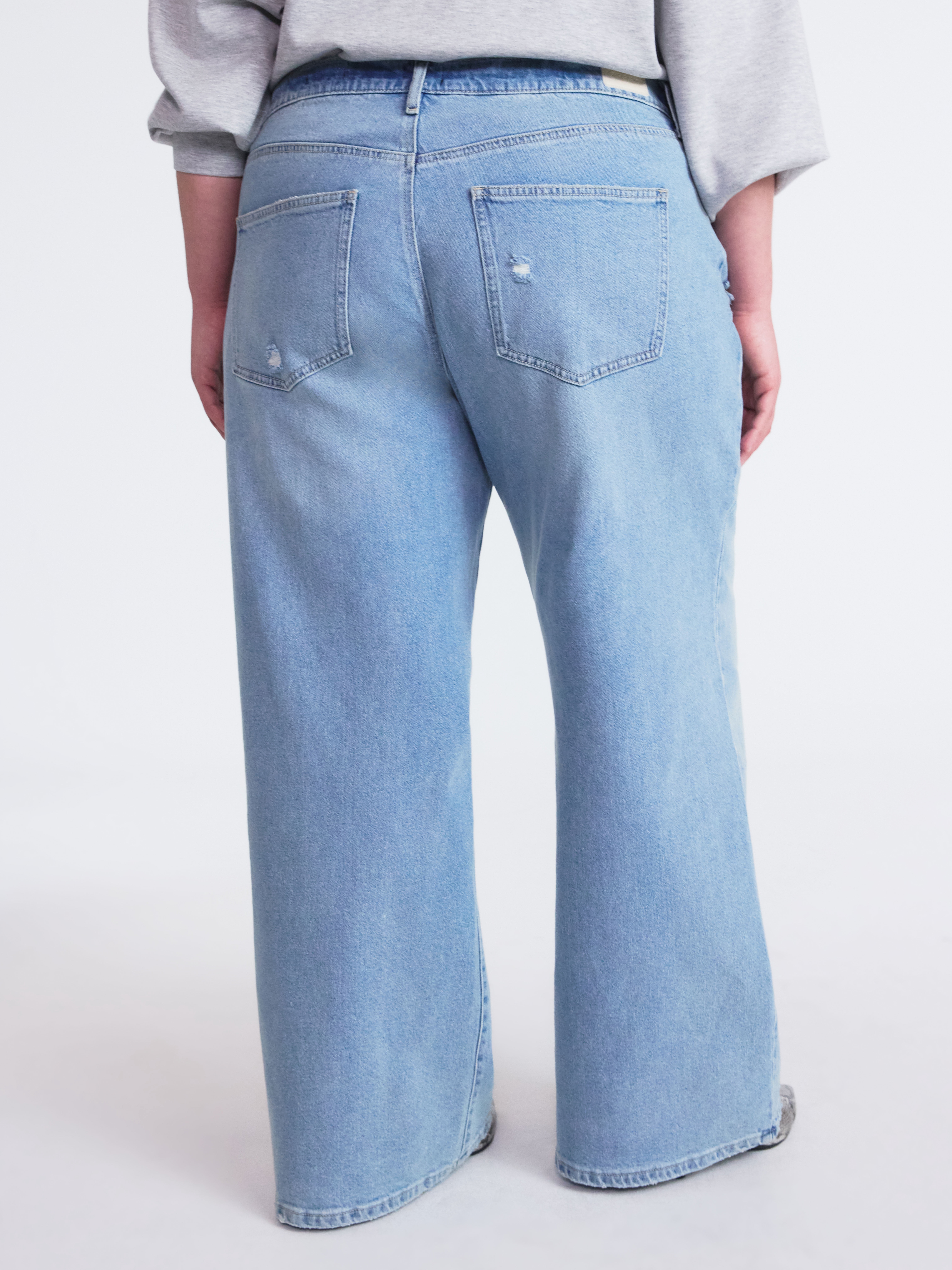 Scoop Women’s and Women’s Plus Baggy Wide Leg Jeans, Sizes 0-26
