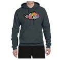 thumbnail image 2 of Wild Bobby, Colorful Neon Nemo Clownfish, Animal Lover, Unisex Graphic Hoodie Sweatshirt, Charcoal, Medium, 2 of 3