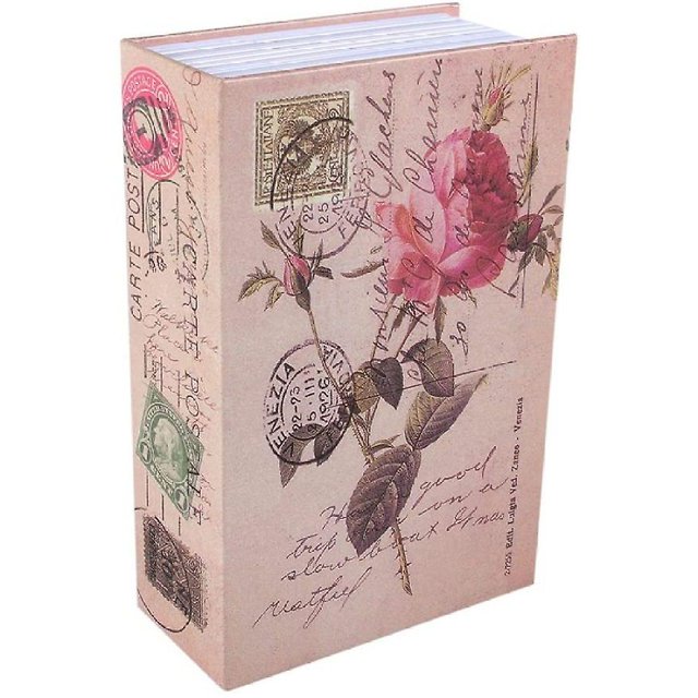 Caja de Seguridad, Caja Fuerte para Libros Haofy con Llave, Caja de Efectivo con Forma de Diccionario, Caja Fuerte para Libros con Cerradura para Guardar Dinero, Estilo Diario de Rosas