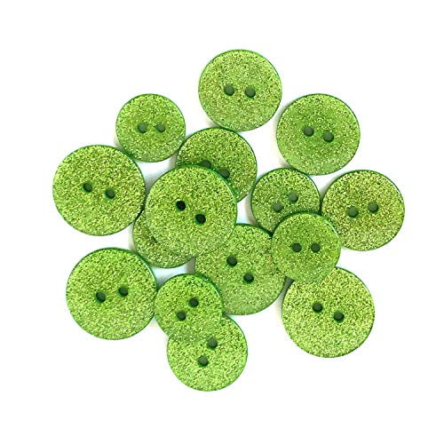 Buttons Galore Glitter Craft & Sewing Buttons Granny Smith - 3 Packs - 45 Buttons