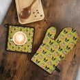thumbnail image 5 of Yellow Boston Terrier and Flower Kitchen Oven Mitt and Pot Holder Sets 2 Pcs for Baking, Cooking and Grilling, Heat Resistant Up To 392 °F, 5 of 6