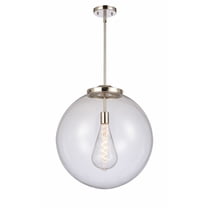 221-1S-PN-G202-18-Innovations Lighting-Beacon - 1 Light Pendant In Industrial Style-19 Inches Tall and 18 Inches Wide-Polished Nickel Finish-Clear