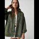 thumbnail image 5 of Chaqueta Vaquera Urbana para Mujer: Chaqueta Vaquera Estilo Boyfriend, Holgada, de Larga y con Botones Al Frente. Verde M, 5 of 7