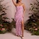 thumbnail image 1 of Vestido Tubo Superior Vestido bandeau para mujer Vestido elegante con flecos sin espalda Traje de vacaciones asimétrico Cgtredaw Rosa M para Mujer, 1 of 6