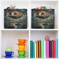 thumbnail image 6 of Yayeee Canvas Storage Basket with Handles for Shelves Fabric Bins Closet Organizer, Whale and Moon, 6 of 8