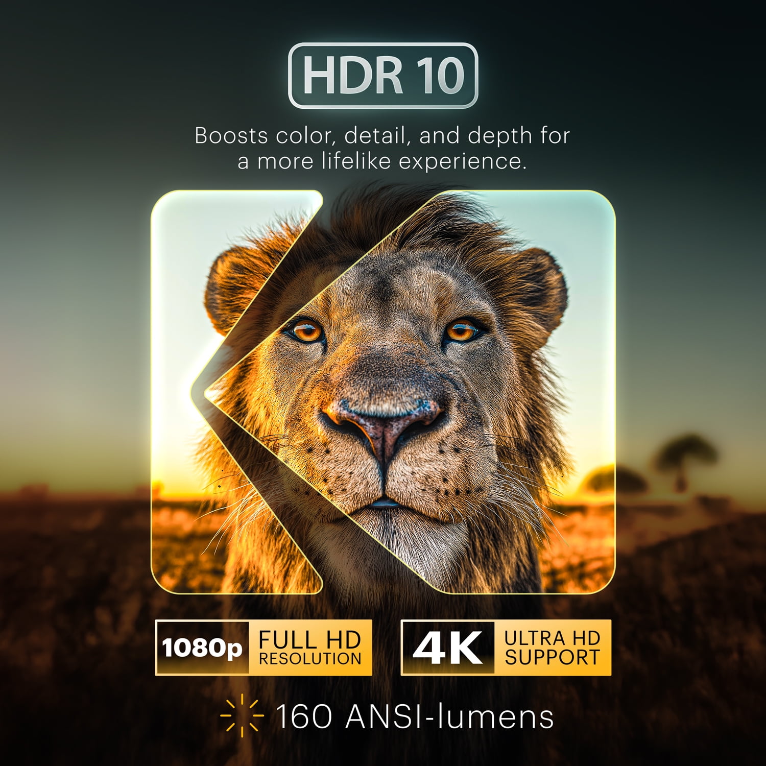 Kodak Luma 500 Full HD Smart Pico Projector with Google TV 11.0, Wi-Fi, Bluetooth, HDMI & More! - Black