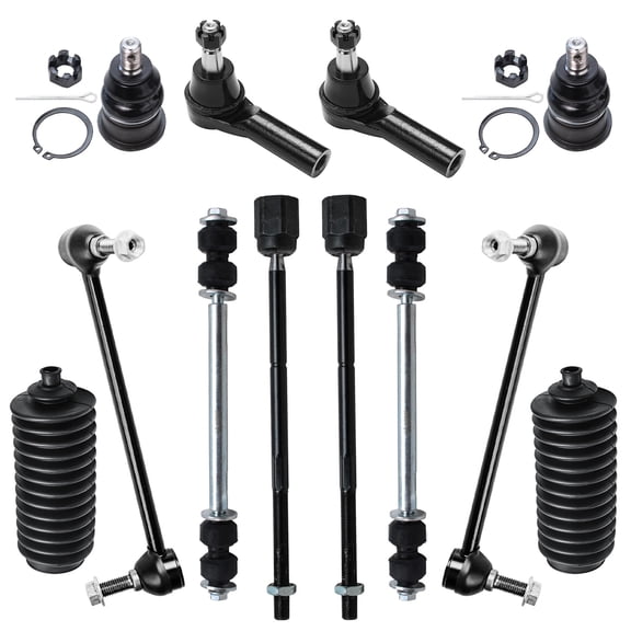 Detroit Axle - Front Rear Sway Bars Inner Outer Tierods Lower Ball Joints Replacement for 1996-2005 Ford Taurus Mercury Sable - 12pc Set