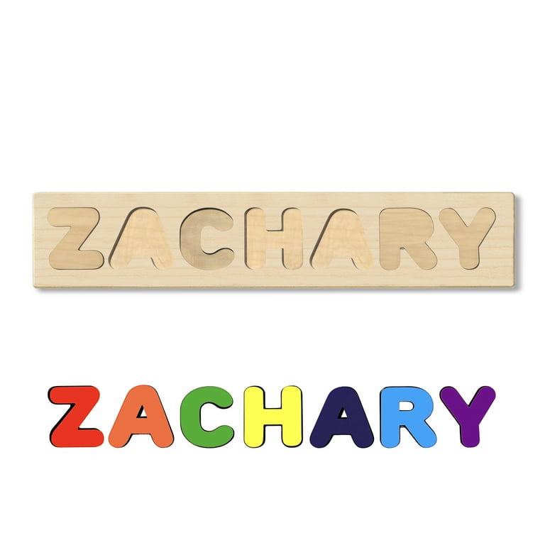 Wooden Personalized Name Puzzle - Choose up to 12 Letters. Learning  Educational Toys - ZACHARY - Walmart.com