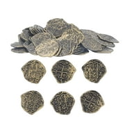 CANGLONGFANSHANGMAO 100pcs Pirate Coins Decor High Simulation Special Patterns Festival Decorative Coins for Halloween Party Bronzed