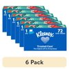 (6 pack) Kleenex Trusted Care Facial Tissues, 1 Flat Box, 72 Tissues per Box, 2-Ply