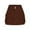 Brown, variant on Inleife Women's Zipper Button High Waist Short Skirt Summer Solid Irregular Pockets Skirt Brown M