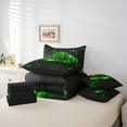 thumbnail image 4 of Green Basketball Queen Comforter Set - 7 Pieces Bed in A Bag 3D Check Plaid Comforters,Sports Lover Bedding Sets with Comforter, Flat Sheet, Fitted Sheet and Pillowcases & Shams, 4 of 5