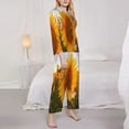 thumbnail image 3 of Lsque butterflies flying near sunflower in field Pattern Long Sleeve Pajama Set for Women - Soft 2-Piece Sleepwear and Loungewear Set with Pockets, Comfy Nightwear-Medium, 3 of 7