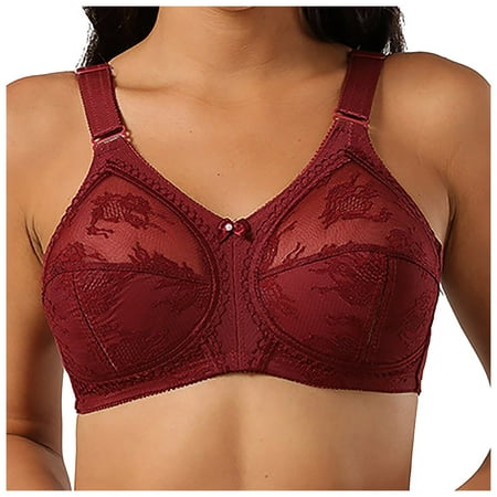 

Knosfe Women s Full-Coverage Lace Minimizer Bras Comfort Support Wireless Bra Plus Size 90D