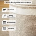 thumbnail image 3 of Cesta de cuerda de algodón, Cesta de lavandería de cuerda tejida con asas, para sala de estar, dormitorio, cuarto de lavandería, 3 of 9