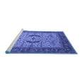 thumbnail image 2 of Ahgly Company Machine Washable Indoor Square Oriental Blue Industrial Area Rugs, 4' Square, 2 of 4