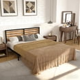 thumbnail image 1 of Marco de cama King, cabecera de madera clásico, base de plataforma de metal, soporte de listones de acero, no requiere colchón de resorte, 1 of 4