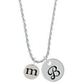 thumbnail image 1 of Delight Jewelry Silvertone Disc 1/2'' Initial - m - Silvertone Script Initial Disc - B - Charm Necklace, 20"+3", 1 of 4