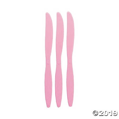Candy Pink Plastic Knives.