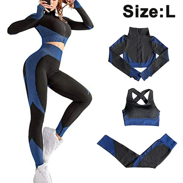 Women's Workout Outfit 3 Pieces Tracksuit-Seamless Hip lift Yoga