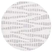 SAFAVIEH Manhattan Alexanndria Striped Area Rug, Grey/Ivory, 6' x 6' Round