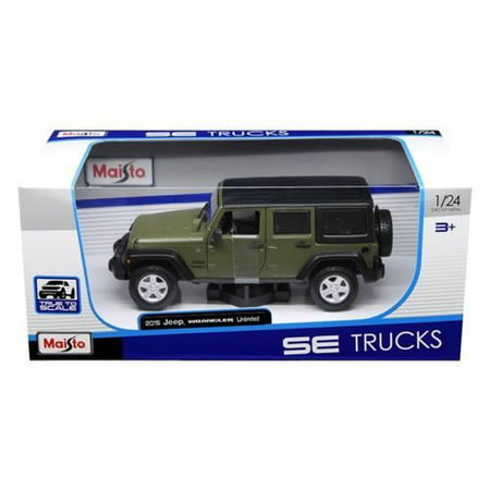 2015 Jeep Wrangler Unlimited Green 1/24 Diecast Model Car by