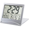 thumbnail image 4 of Reloj despertador digital plateado con pantalla LCD de temperatura, reloj, 4 of 5