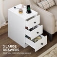 thumbnail image 6 of LIKIMIO Nightstand with Charging Station, Narrow Bedside Table with 3 Drawers, End Table with USB Ports and Outlets, Side Table for Living Room/Bedroom Modern, 6 of 9