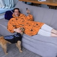 thumbnail image 3 of Wearable Oversized Blanket,Halloween Orange Background Icons Wearable Blanket Hoodie for Adults,Cozy Hooded Blankets with Super Pockets,Super Warm Fuzzy Pullover for Women & Men, 3 of 6