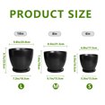 thumbnail image 6 of Ordivic Ceramic Plant Pots - 10+8+6 Inch Modern Round Planters for Indoor Outdoor with Drainage Holes and Plant Saucers, Room Patio House Office Decor, Gardening Gifts, 6 of 8