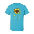 thumbnail image 2 of You Are My Sunshine Skull And Sunflower Inspirational/Christian Men's Graphic T-Shirt, Light Turquoise, Small, 2 of 3