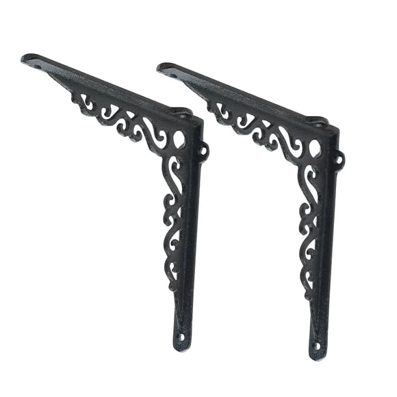 Sungmor Soportes de Repisa de Hierro Fundido de 7.3", Soporte Colgante de Pared, Negro, 2 Piezas