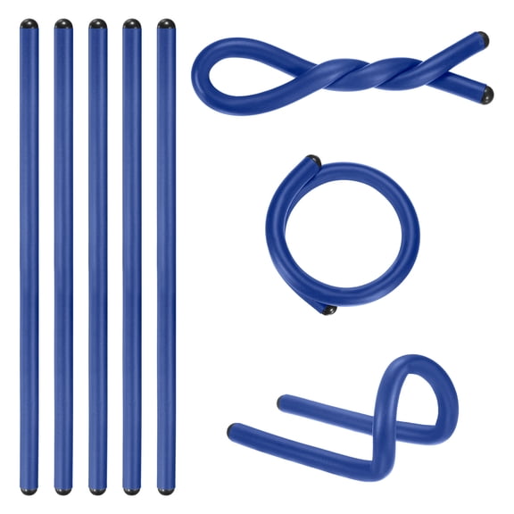 8-Pack Twist Rubber Ties, 17-Inch EVA Foam Reusable Bendable Rubber Twist Ties for Bundling Cords/Wires/Cables [Blue]