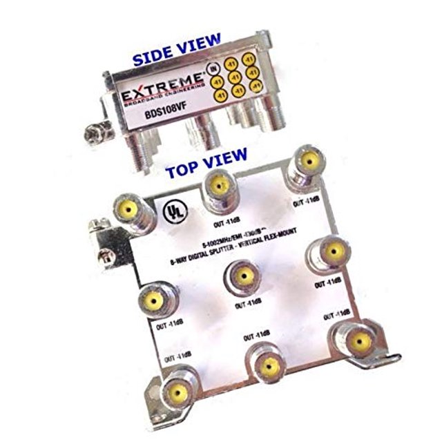 Extreme 8 vías HD Digital Digital 1 Ghz de alto rendimiento Splitter de cable coaxial - BDS108VF por Extreme