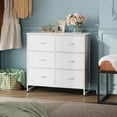 thumbnail image 2 of CZMDZH White Dresser for Bedroom, 6 Drawer Double Dresser, Fabric Storage Tower with Fabric Bins, Chest of Drawers for Closet, Living Room, Hallway, 2 of 8
