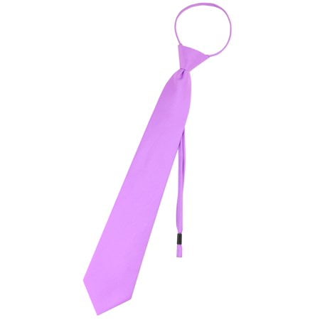 Vesuvio Napoli Pretied Men'S Necktie Solid Lavender Purple Mens Zipper Neck Tie