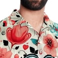 thumbnail image 5 of Valentine's Day Love Men's Short Sleeve Poplin Beach Shirts, Casual Printed Button Down Summer Hawaiian Shirt - Unisex, 5 of 6
