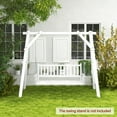 thumbnail image 5 of Gymax 5FT Wooden 3-Person Porch Swing Chair w/ Adjustable Galvanized Metal Chains White, 5 of 9
