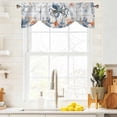 thumbnail image 4 of Oceans Marine Life Tie Up Valances Curtain, Adjustable Kitchen Orange Blue Octopus Starfish Wood Grain Valances for Windows Decor, Rod Pocket Short Curtains Set for Bedroom/Bathroom, 54"x18", 4 of 9